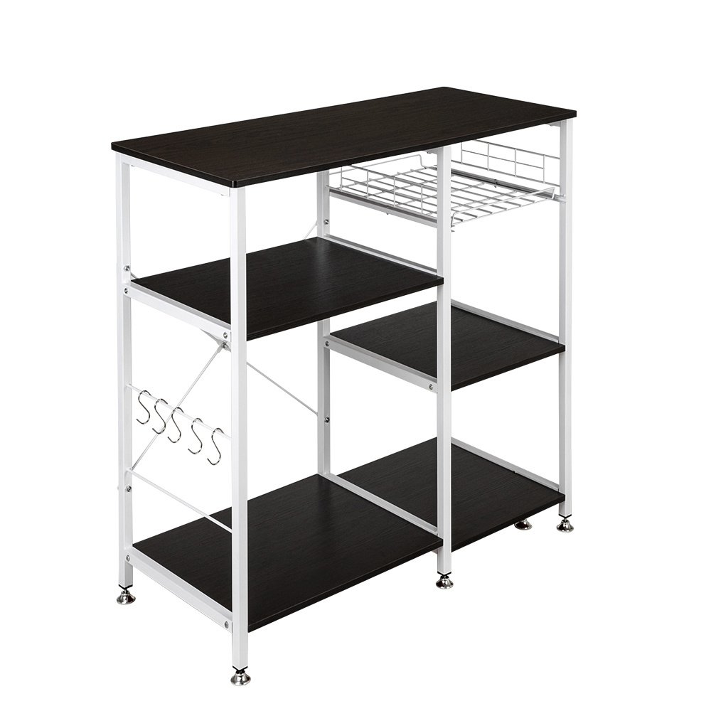 35.5" Kitchen Baker's Rack Utility Storage Shelf Microwave Stand 3-Tier 3-Tier Table For Spice Rack Organizer Workstation Dark Brown 35.5" Kitchen Baker's Rack Utility Storage Shelf Microwave Stand 3-Tier 3-Tier Table For Spice Rack Organizer Workstation Dark Brown