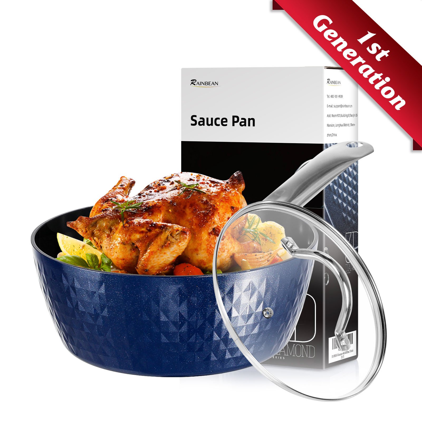 (Do Not Sell on Amazon) Induction Saucepan with Lid, 20cm/1.8L Milk Pan Non Stick Saucepan, Aluminum Ceramic Coating Cooking Pot - PFOA Free with Stai (Do Not Sell on Amazon) Induction Saucepan with Lid, 20cm/1.8L Milk Pan Non Stick Saucepan, Aluminum Ceramic Coating Cooking Pot - PFOA Free with Stai