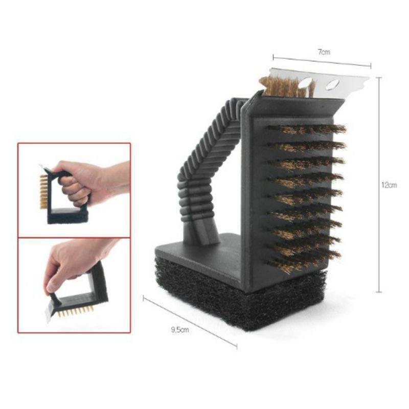 All In One Grill Scraper And Steel Brush Tool All In One Grill Scraper And Steel Brush Tool