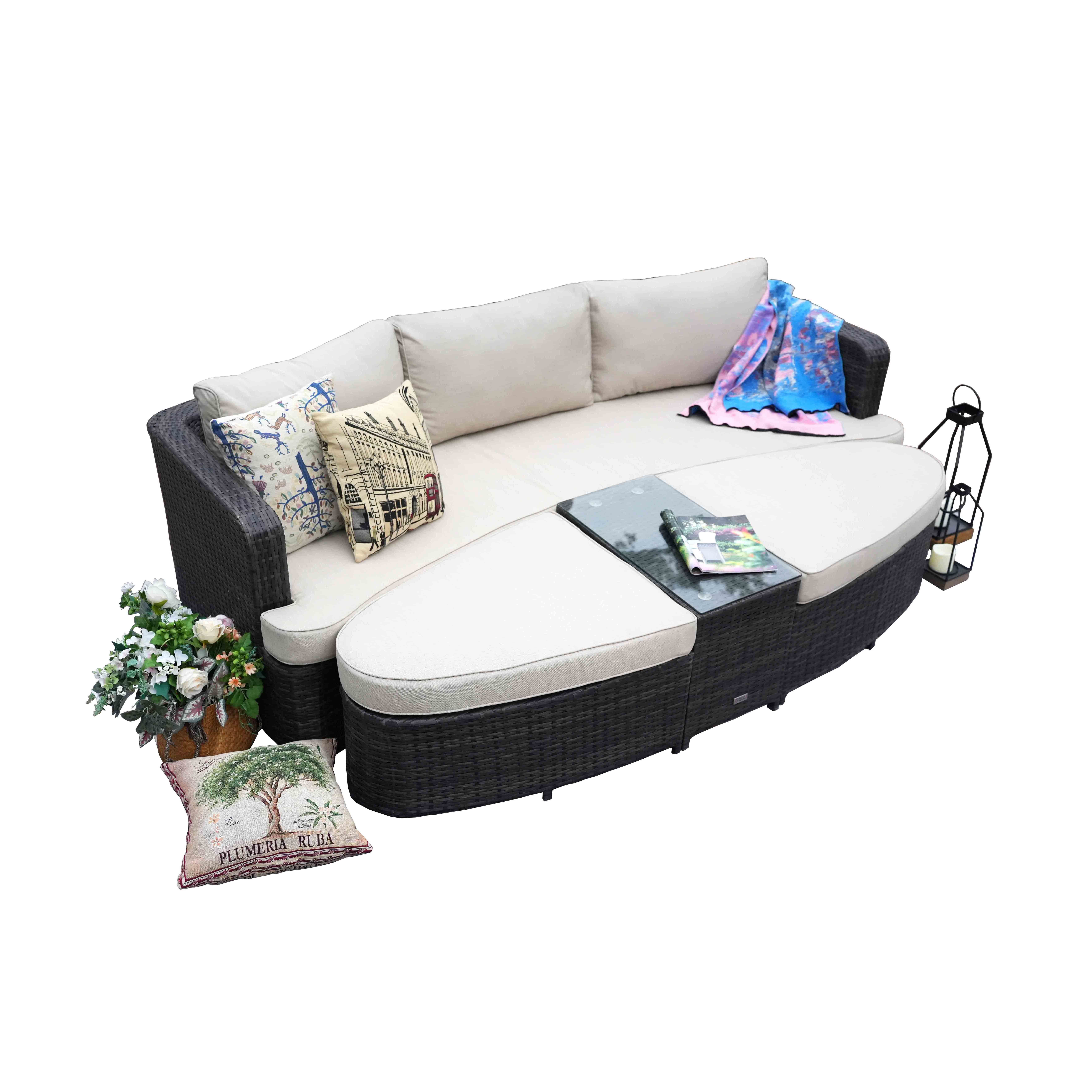 Direct Wicker 4-PC Outdoor Wicker Patio Furniture Sofa Luxury Comfort Wicker Sofa Direct Wicker 4-PC Outdoor Wicker Patio Furniture Sofa Luxury Comfort Wicker Sofa